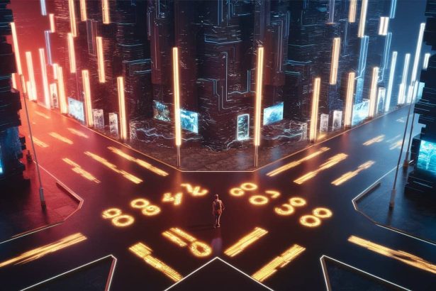 a captivating 3d render of a futuristic cityscape scelta della carriera numerologia