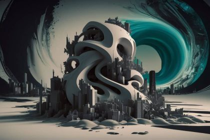 a striking 3d render of a surreal dreamscape where image of a dream that is censored and limited by the unconscious