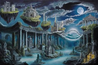 a surreal and dreamlike painting depicting a myste 96n6tp81qrq5cotjtx1t9w xaz2rakzr mkfm0xpgjsja