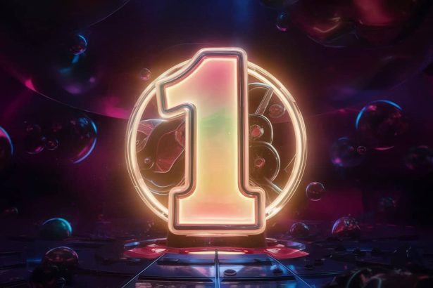 number 1 logo typography 3d render