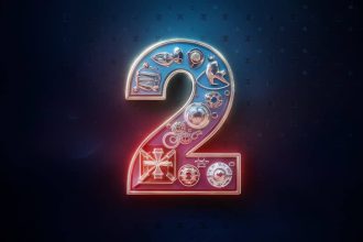 number 2 logo width oniric symbols typography 3d r