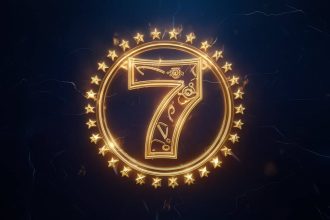 number 7 logo width oniric symbols typography 3d