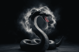 un immagine 3d di un serpente nero in primo piano ukxfm4o4q8mqmkpzbkh4jw fnhgakmasquulqjrzmr6jg