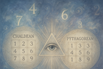 Tabelle numeriche Chaldiana e Pitagorica con occhio